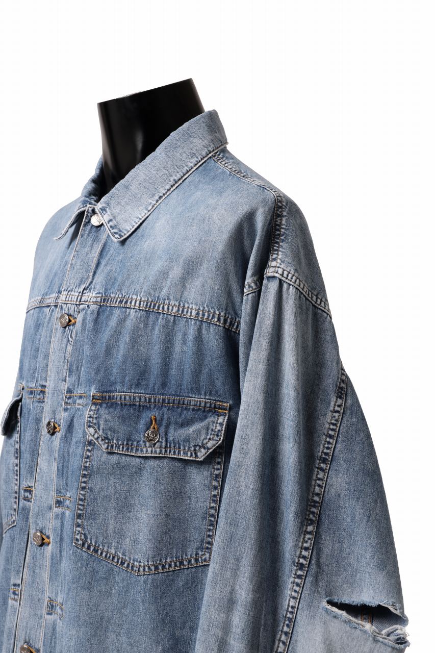 mastermind WORLD LIGHT OZ SELVEDGE DENIM SHIRT / SPECIAL WATER REPELLENT (INDIGO) - Image 15