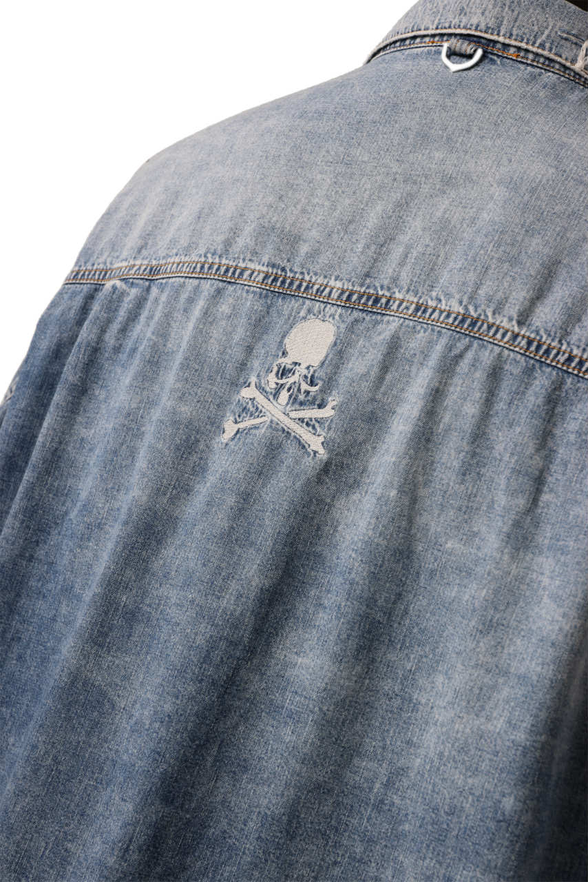 mastermind WORLD LIGHT OZ SELVEDGE DENIM SHIRT / SPECIAL WATER REPELLENT (INDIGO) - Image 21