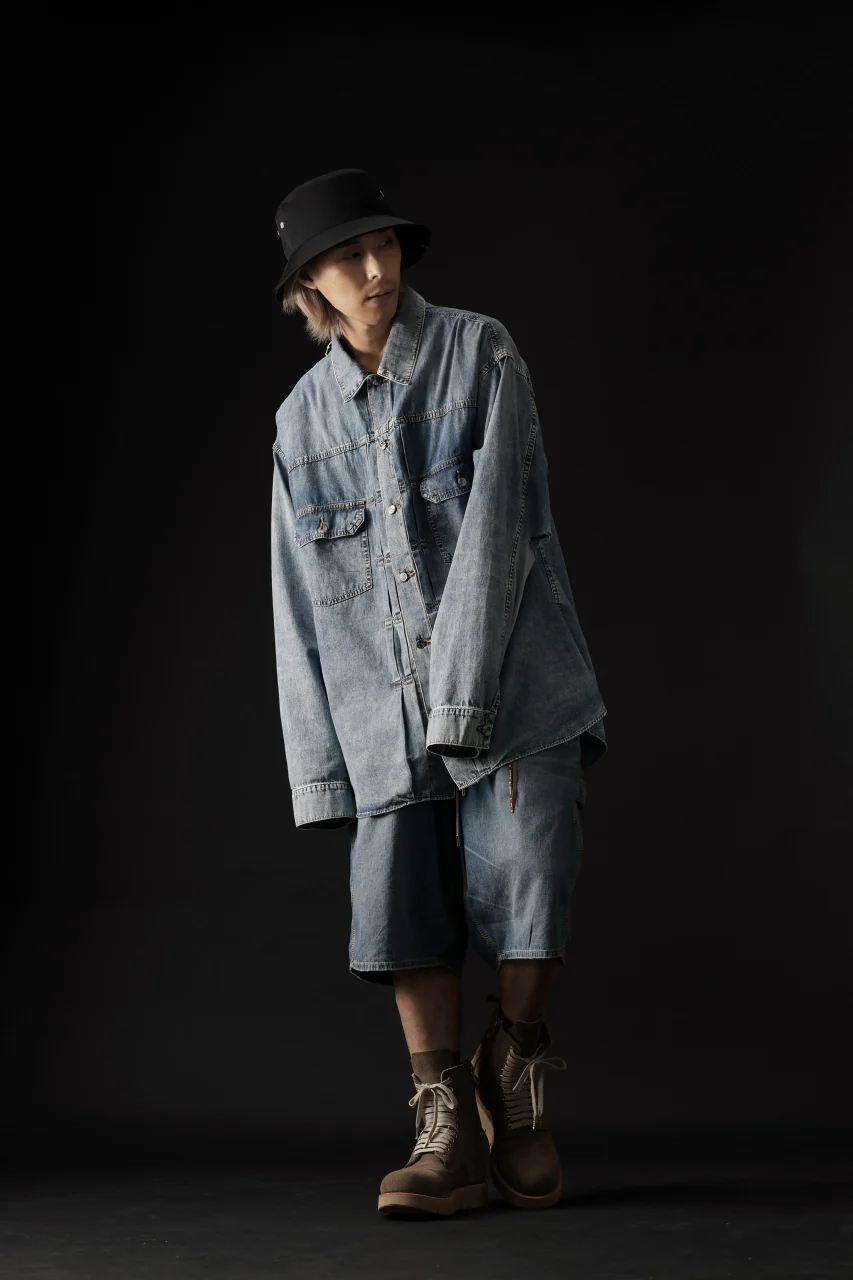 mastermind WORLD LIGHT OZ SELVEDGE DENIM SHIRT / SPECIAL WATER REPELLENT (INDIGO) - Image 30