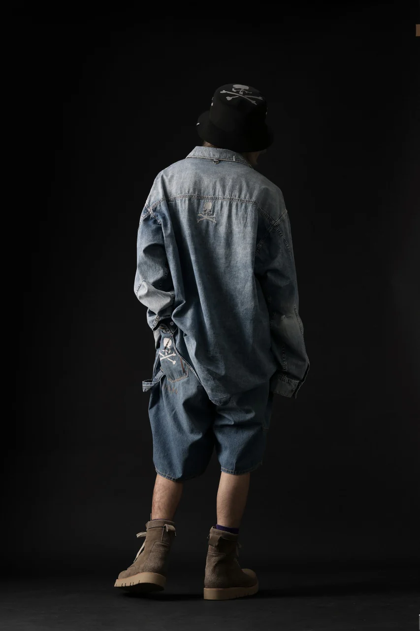 mastermind WORLD LIGHT OZ SELVEDGE DENIM SHIRT / SPECIAL WATER REPELLENT (INDIGO) - Image 31