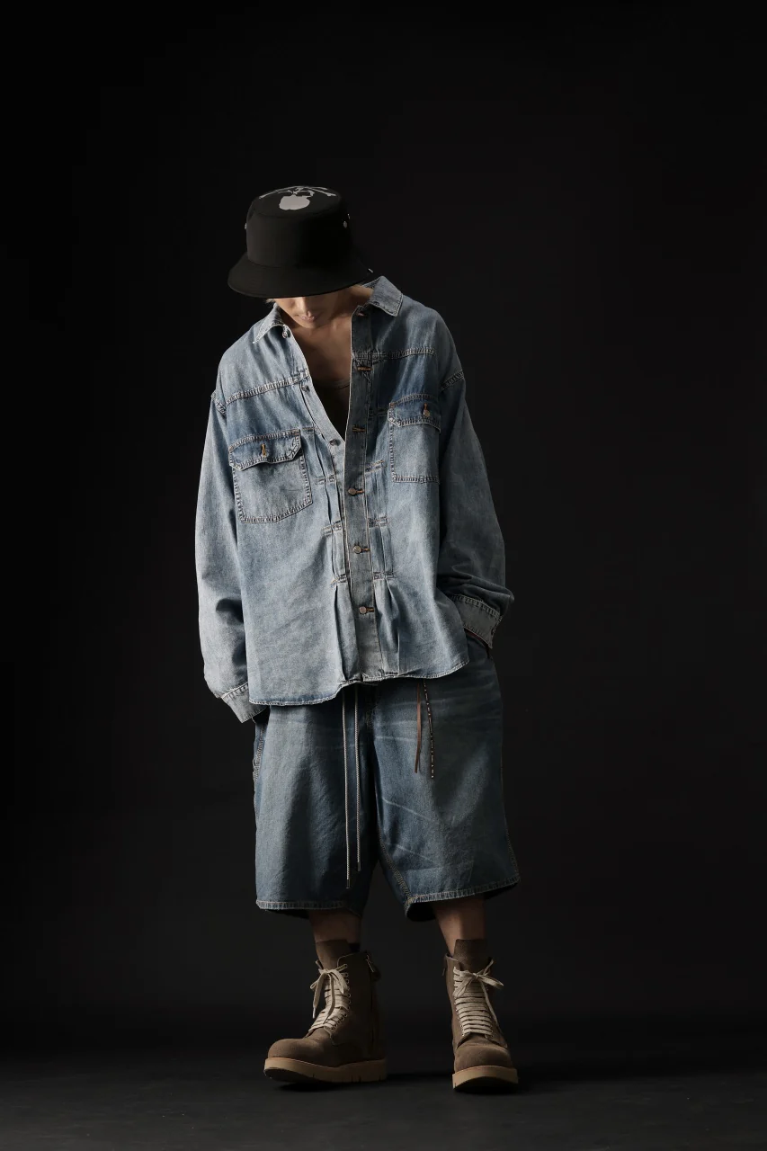 mastermind WORLD LIGHT OZ SELVEDGE DENIM SHIRT / SPECIAL WATER REPELLENT (INDIGO) - Image 33