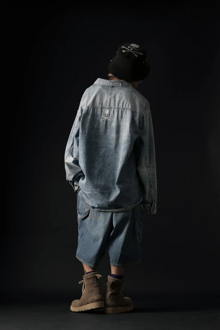 mastermind WORLD LIGHT OZ SELVEDGE DENIM SHIRT / SPECIAL WATER REPELLENT (INDIGO) - Image 37