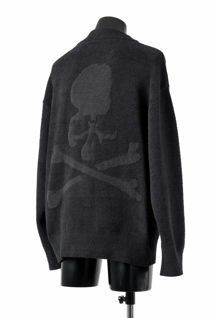 MASTERMIND WORLD LOUNGE CARDIGAN / SOFTY BOA FLEECE (BLACK x CHARCOAL) - Image 3
