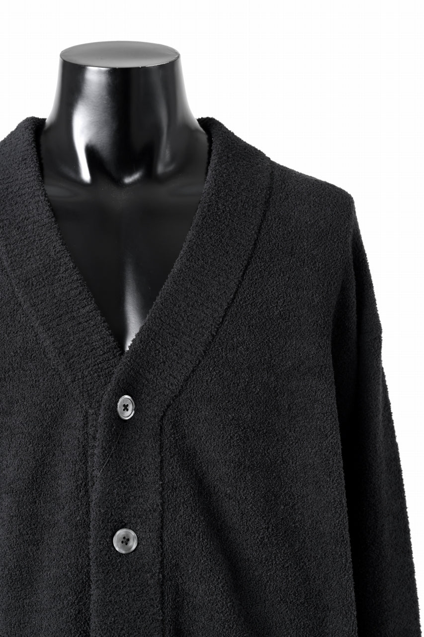 MASTERMIND WORLD LOUNGE CARDIGAN / SOFTY BOA FLEECE (BLACK x CHARCOAL) - Image 6