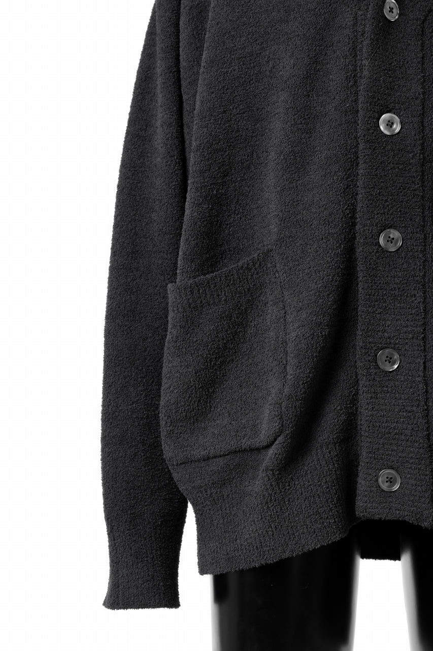 MASTERMIND WORLD LOUNGE CARDIGAN / SOFTY BOA FLEECE (BLACK x CHARCOAL) - Image 8