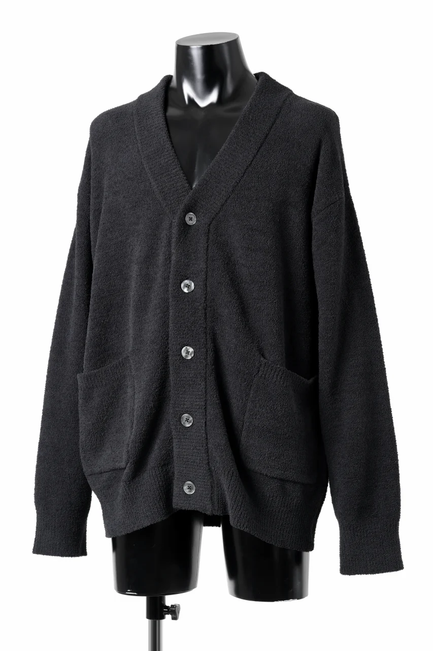 MASTERMIND WORLD LOUNGE CARDIGAN / SOFTY BOA FLEECE (BLACK x WHITE) - Image 4