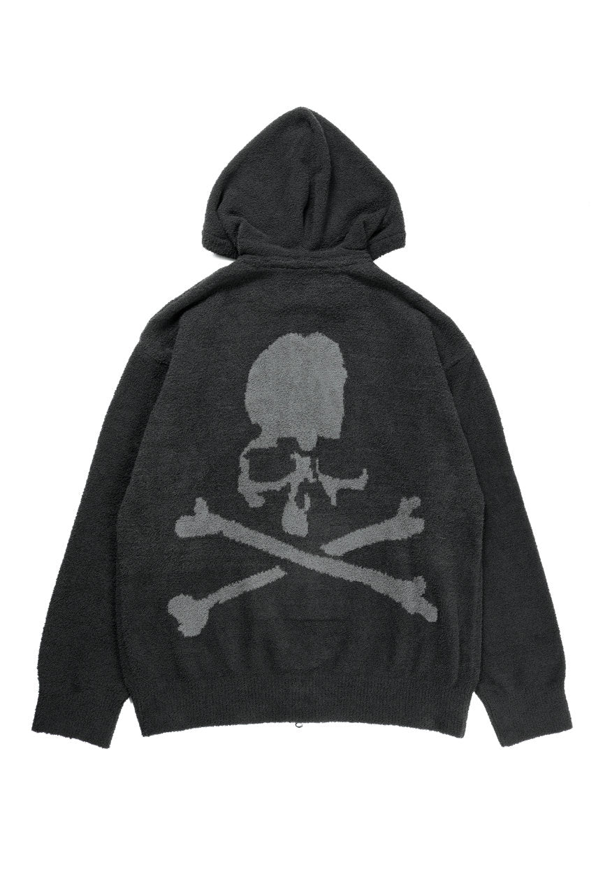 MASTERMIND WORLD LOUNGE FULL-ZIP HOODIE / SOFTLY BOA FLEECE (BLACK x CHARCOAL)