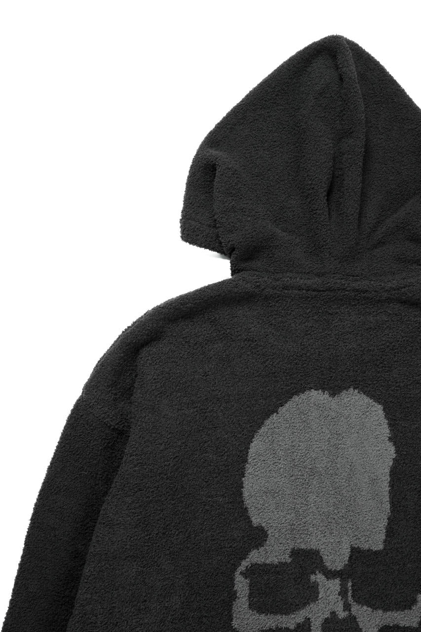 MASTERMIND WORLD LOUNGE FULL-ZIP HOODIE / SOFTLY BOA FLEECE (BLACK x CHARCOAL) - Image 3