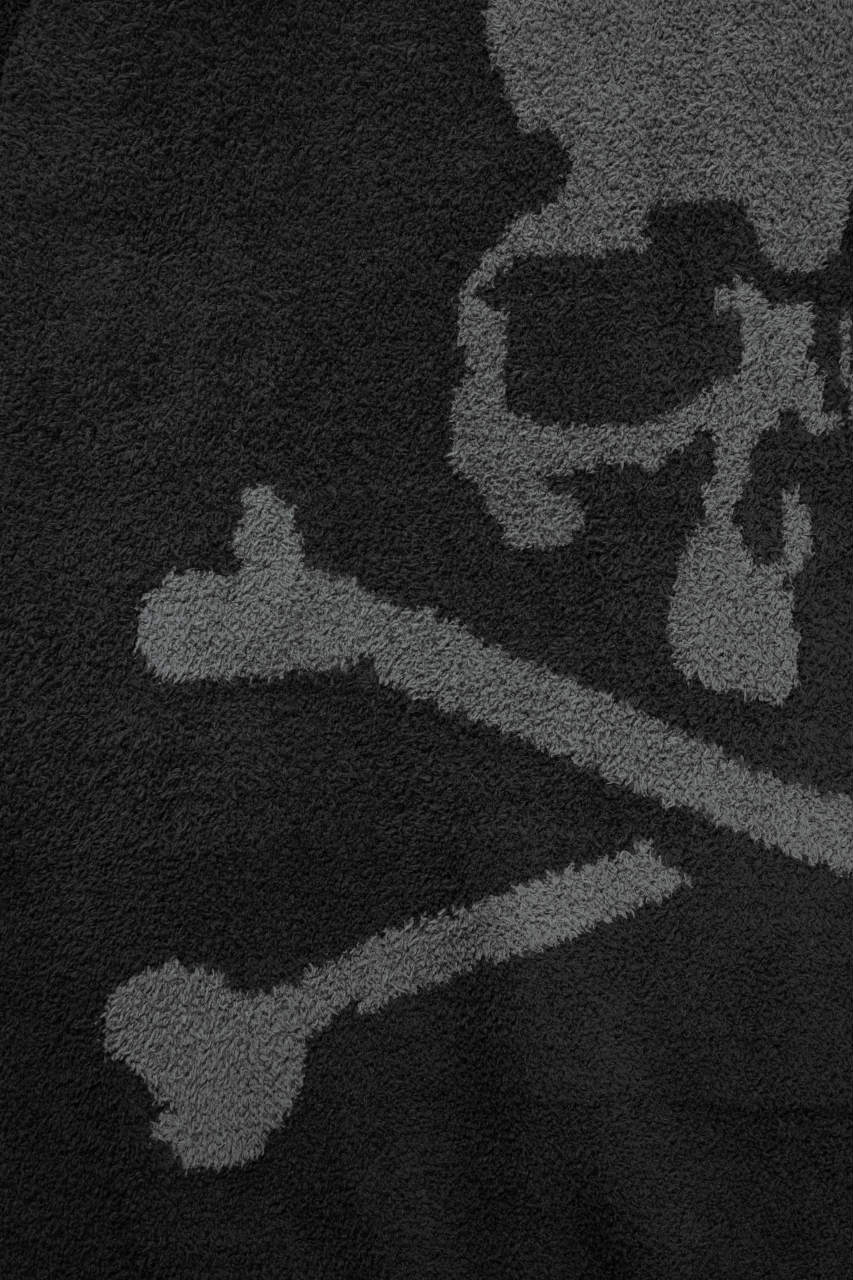 MASTERMIND WORLD LOUNGE FULL-ZIP HOODIE / SOFTLY BOA FLEECE (BLACK x CHARCOAL) - Image 5