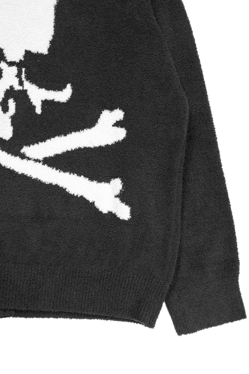 MASTERMIND WORLD LOUNGE FULL-ZIP HOODIE / SOFTLY BOA FLEECE (BLACK x WHITE) - Image 4