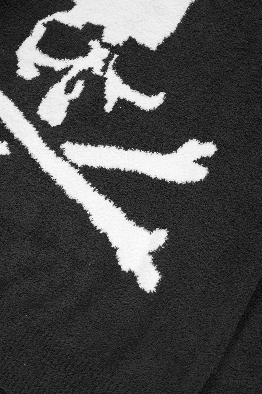 MASTERMIND WORLD LOUNGE FULL-ZIP HOODIE / SOFTLY BOA FLEECE (BLACK x WHITE) - Image 6