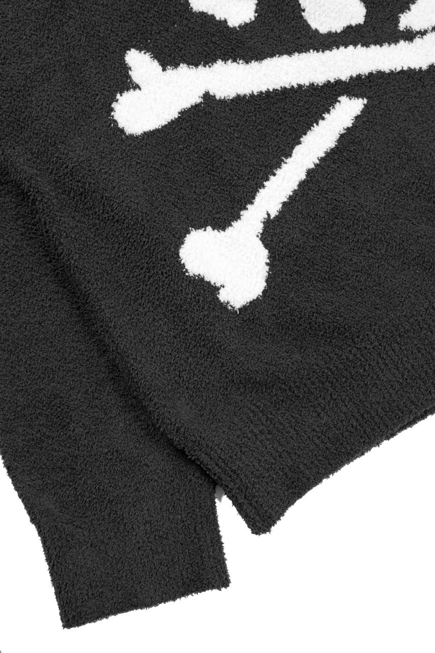 MASTERMIND WORLD LOUNGE FULL-ZIP HOODIE / SOFTLY BOA FLEECE (BLACK x WHITE) - Image 7