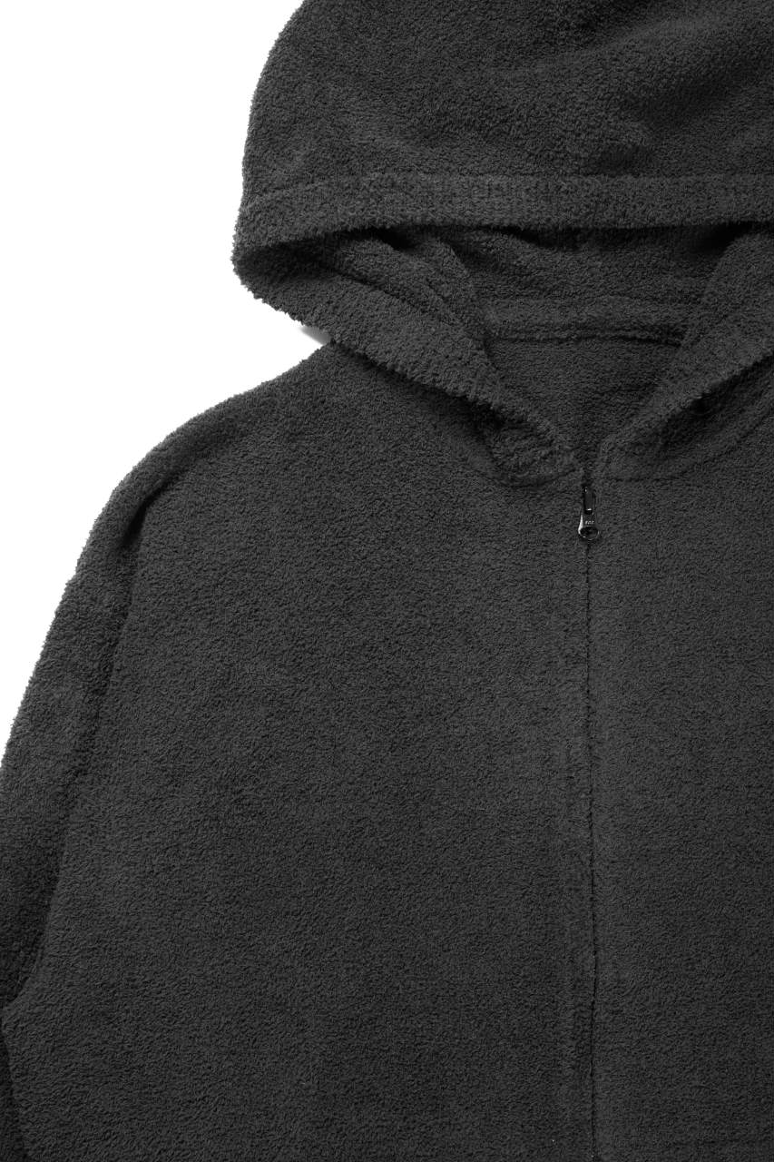 MASTERMIND WORLD LOUNGE FULL-ZIP HOODIE / SOFTLY BOA FLEECE (BLACK x WHITE) - Image 8