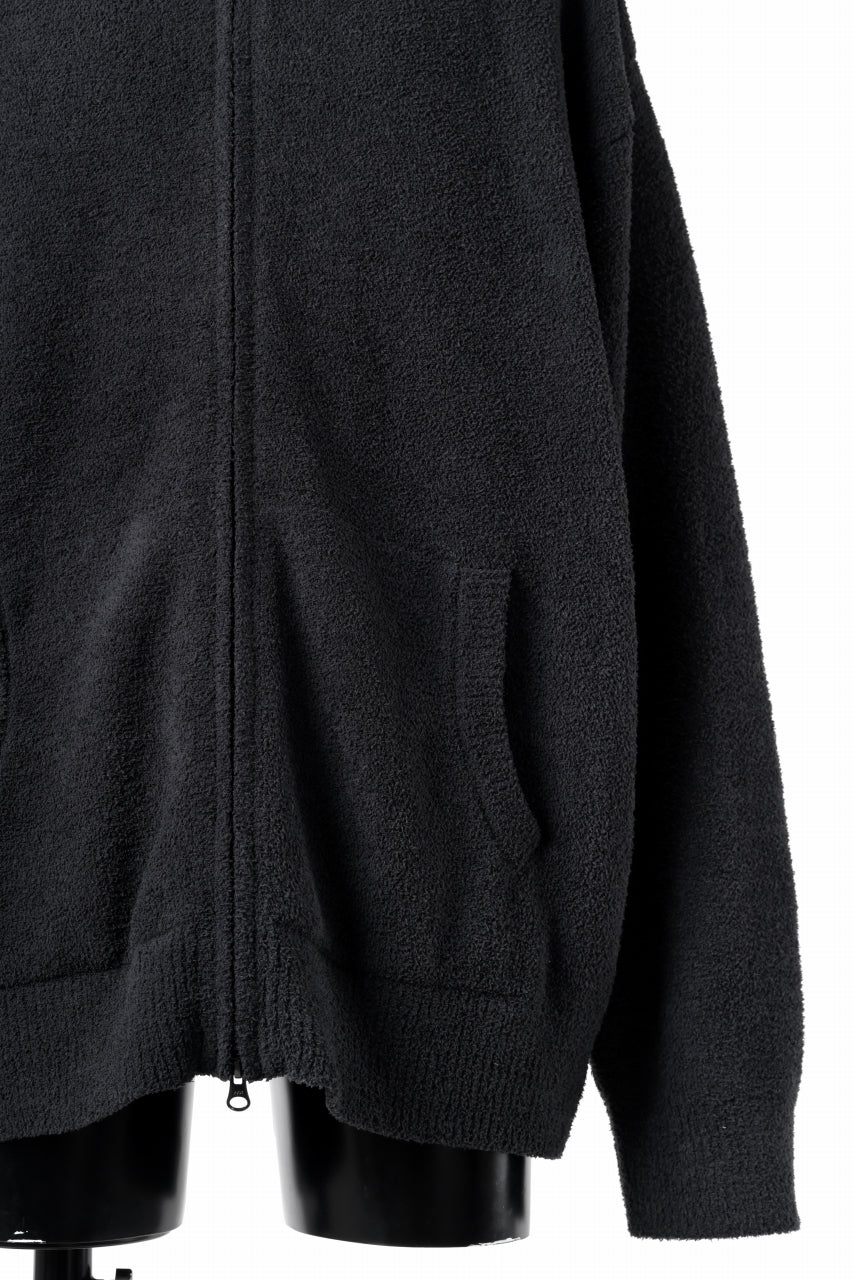MASTERMIND WORLD LOUNGE FULL-ZIP HOODIE / SOFTY BOA FLEECE (BLACK x CHARCOAL) - Image 6