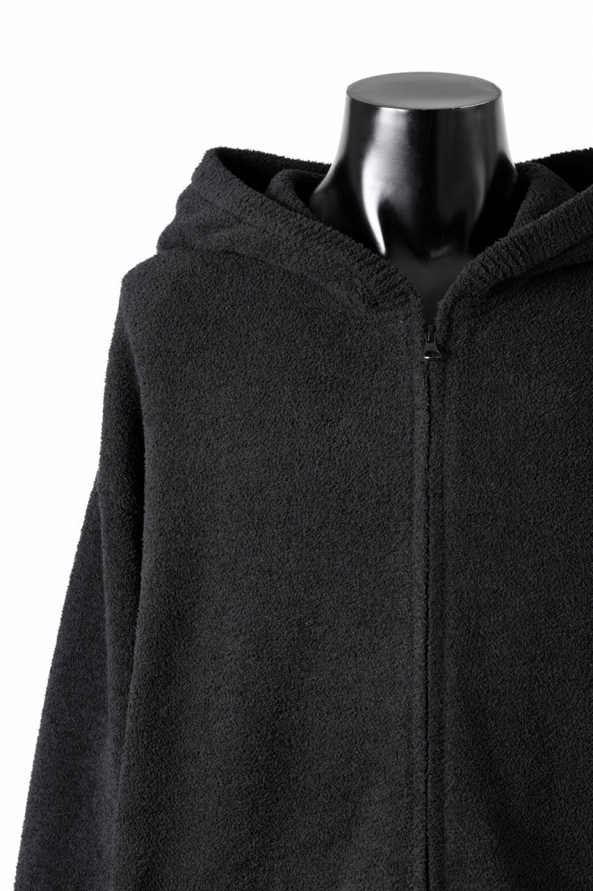 MASTERMIND WORLD LOUNGE FULL-ZIP HOODIE / SOFTY BOA FLEECE (BLACK x CHARCOAL) - Image 9