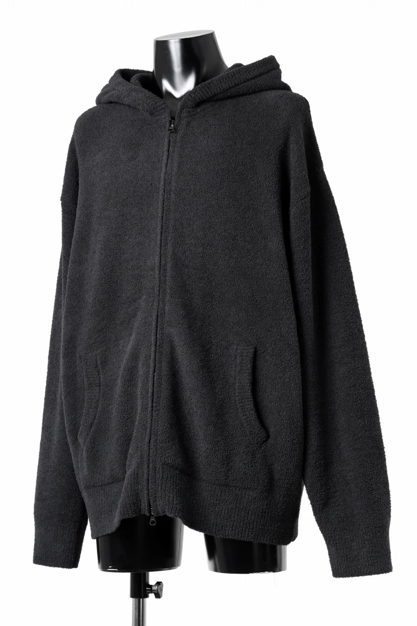 MASTERMIND WORLD LOUNGE FULL-ZIP HOODIE / SOFTY BOA FLEECE (BLACK x WHITE) - Image 6