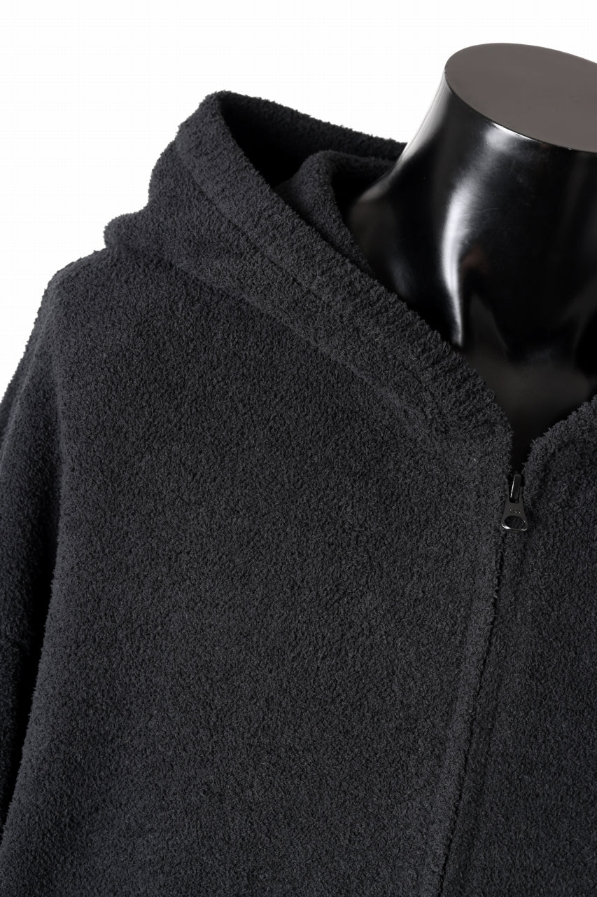 MASTERMIND WORLD LOUNGE FULL-ZIP HOODIE / SOFTY BOA FLEECE (BLACK x WHITE) - Image 8
