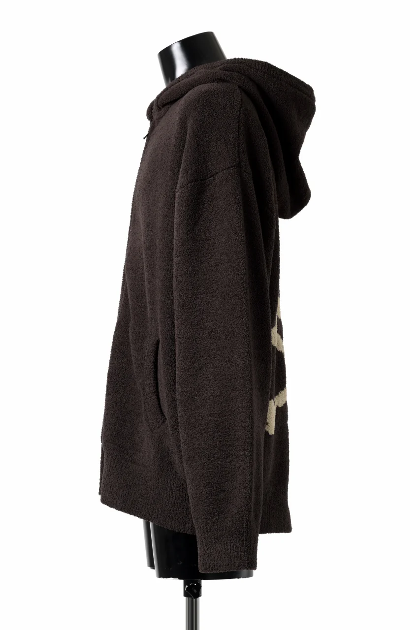 MASTERMIND WORLD LOUNGE FULL-ZIP HOODIE / SOFTY BOA FLEECE (BROWN x SAND) - Image 3