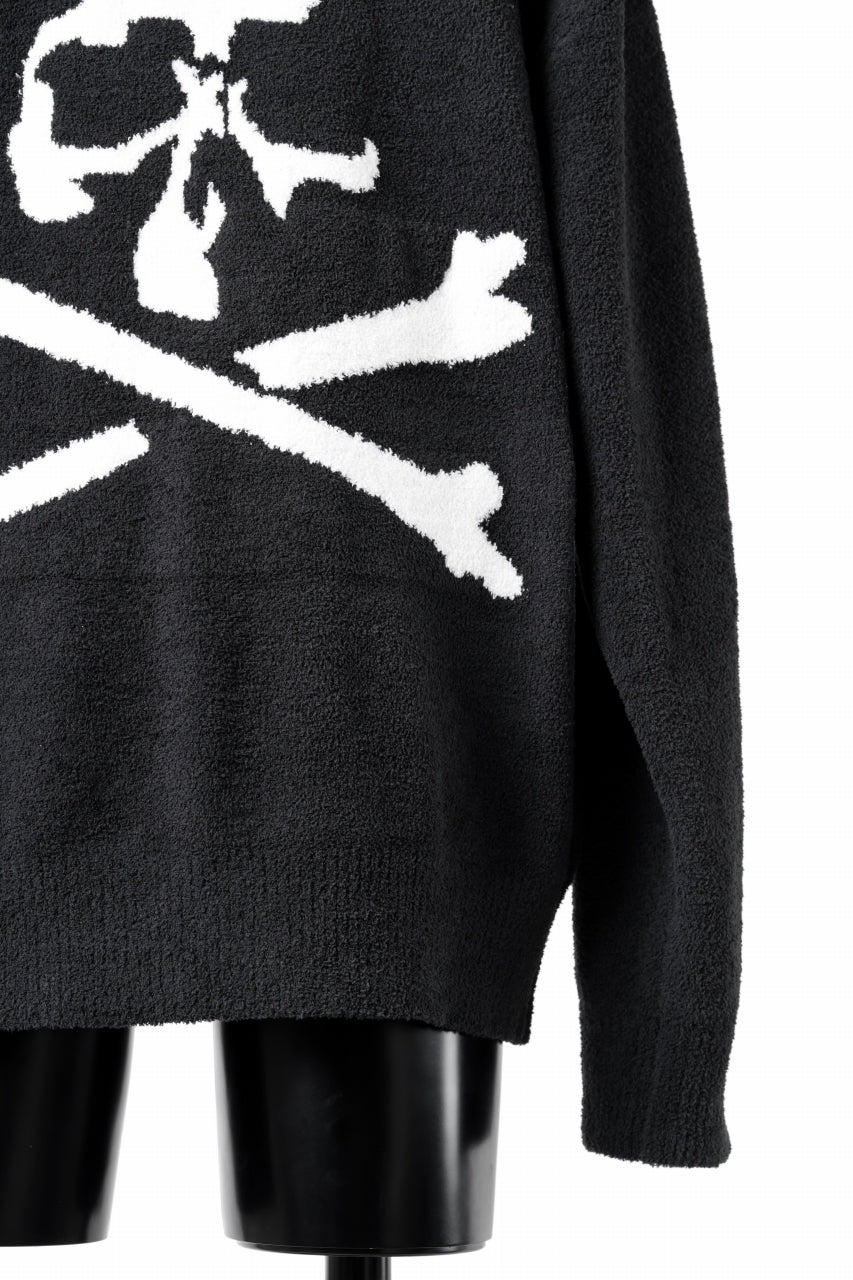 MASTERMIND WORLD LOUNGE FULL-ZIP TRACK JACKET / SOFTY BOA FLEECE (BLACK x WHITE) - Image 16