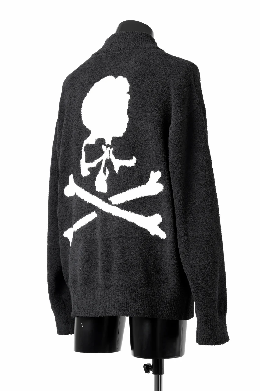 MASTERMIND WORLD LOUNGE FULL-ZIP TRACK JACKET / SOFTY BOA FLEECE (BLACK x WHITE) - Image 2