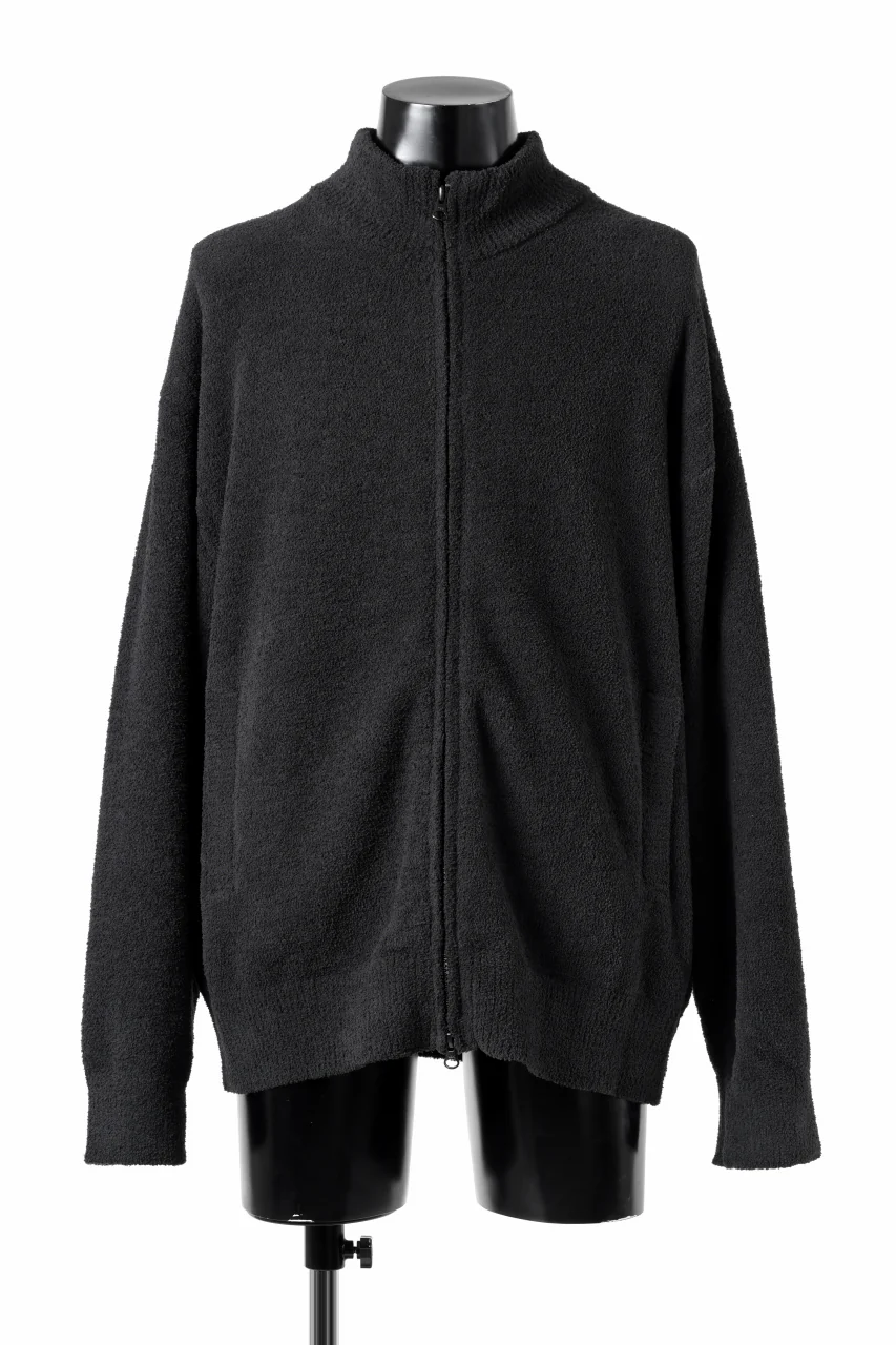 MASTERMIND WORLD LOUNGE FULL-ZIP TRACK JACKET / SOFTY BOA FLEECE (BLACK x WHITE) - Image 3