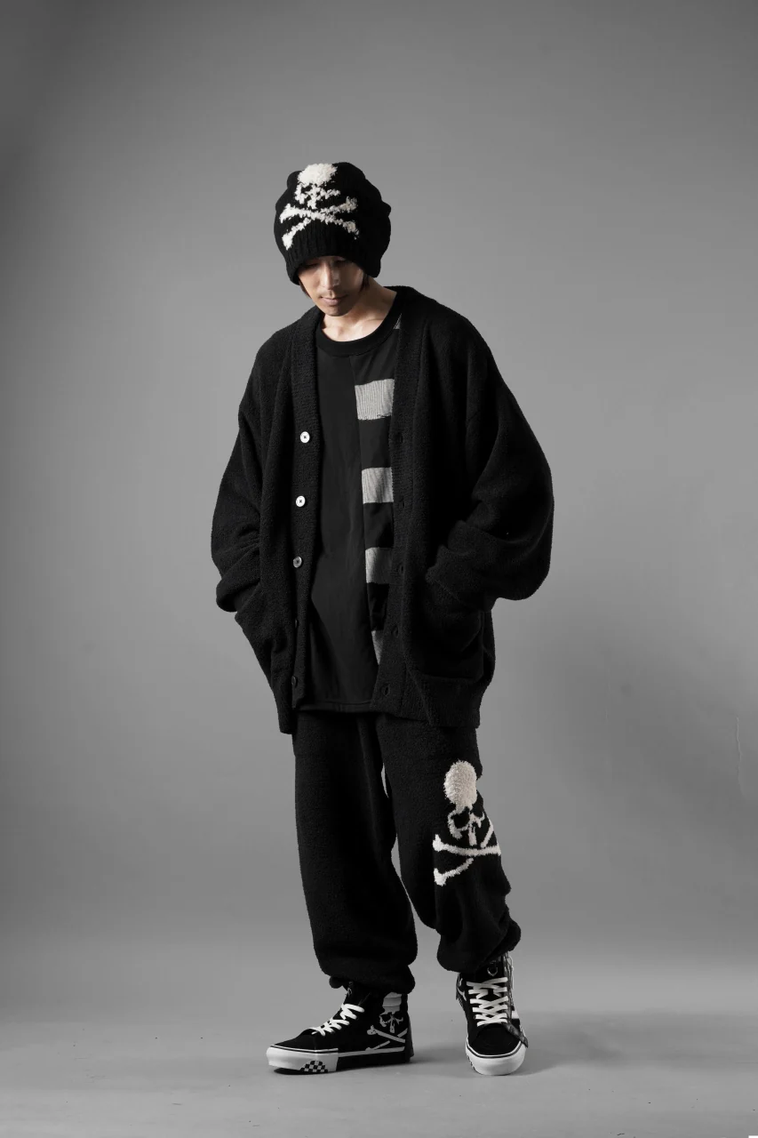 MASTERMIND WORLD LOUNGE LONG PANTS / SOFTLY BOA FLEECE (BLACK x WHITE) - Image 13