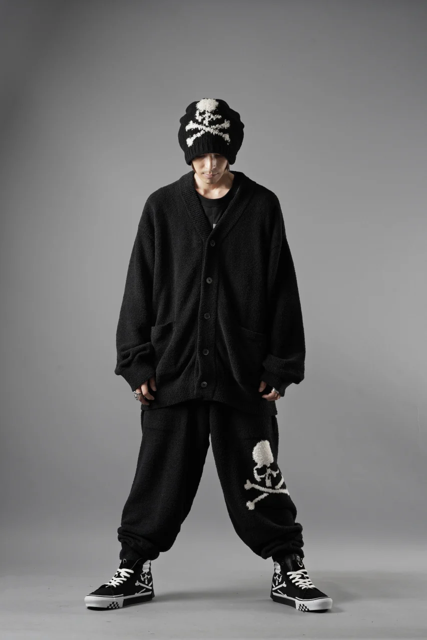 MASTERMIND WORLD LOUNGE LONG PANTS / SOFTLY BOA FLEECE (BLACK x WHITE) - Image 15
