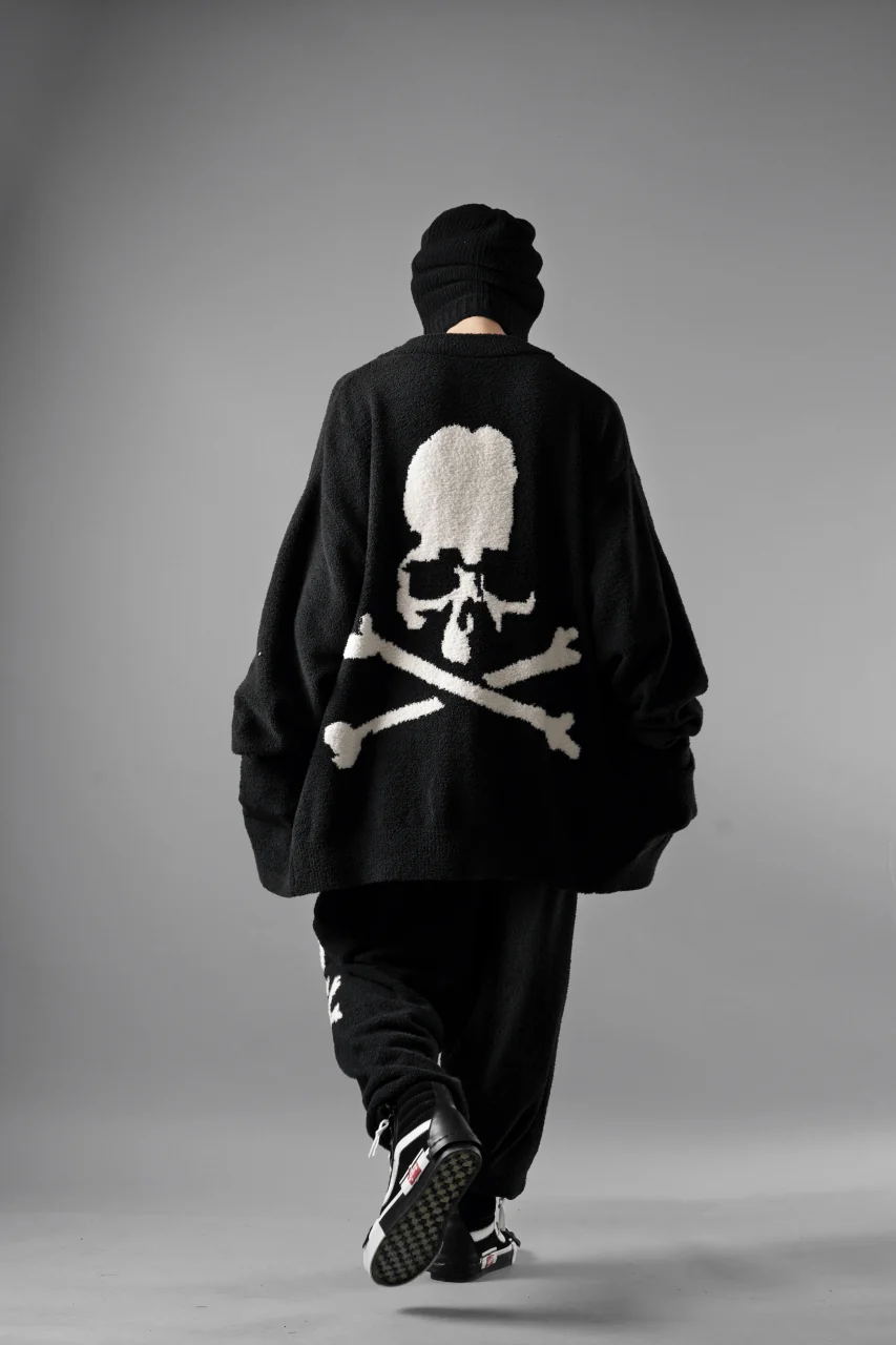 MASTERMIND WORLD LOUNGE LONG PANTS / SOFTLY BOA FLEECE (BLACK x WHITE) - Image 18
