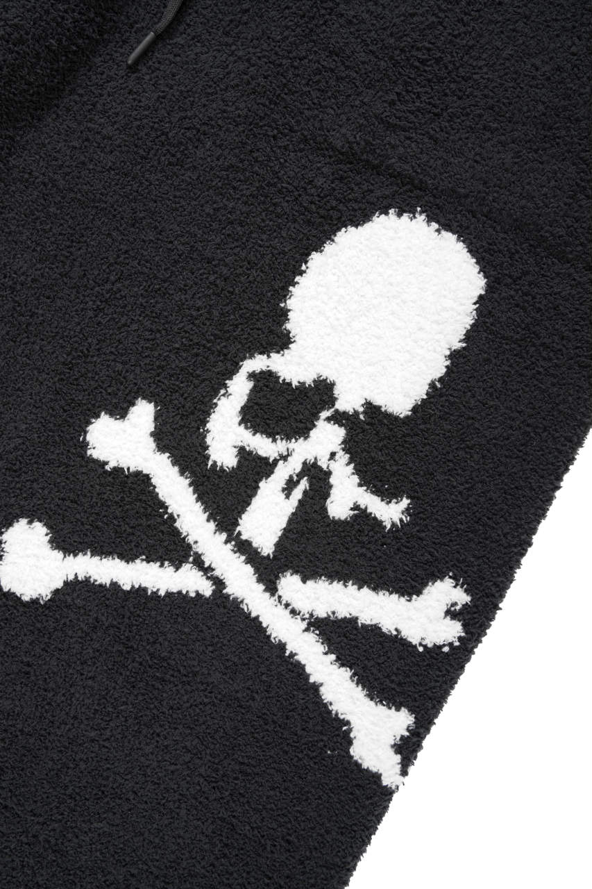 MASTERMIND WORLD LOUNGE LONG PANTS / SOFTLY BOA FLEECE (BLACK x WHITE) - Image 5
