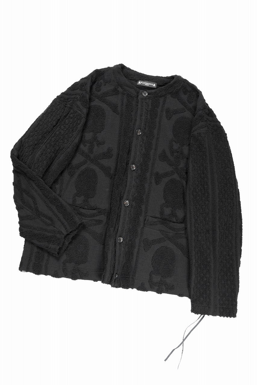 MASTERMIND WORLD OG ARAN CARDIGAN (BLACK) - Image 2