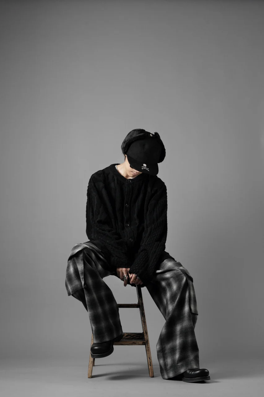 MASTERMIND WORLD OG ARAN CARDIGAN (BLACK) - Image 30