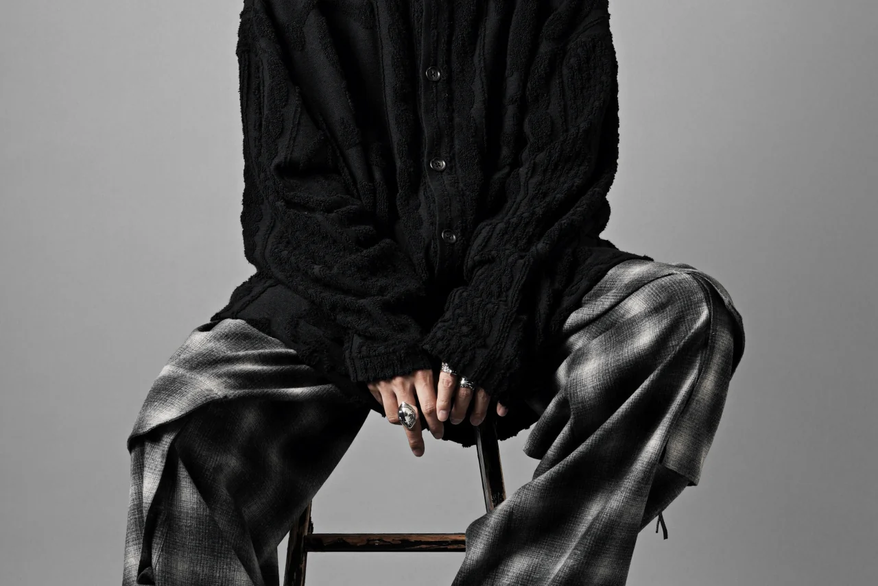 MASTERMIND WORLD OG ARAN CARDIGAN (BLACK) - Image 32