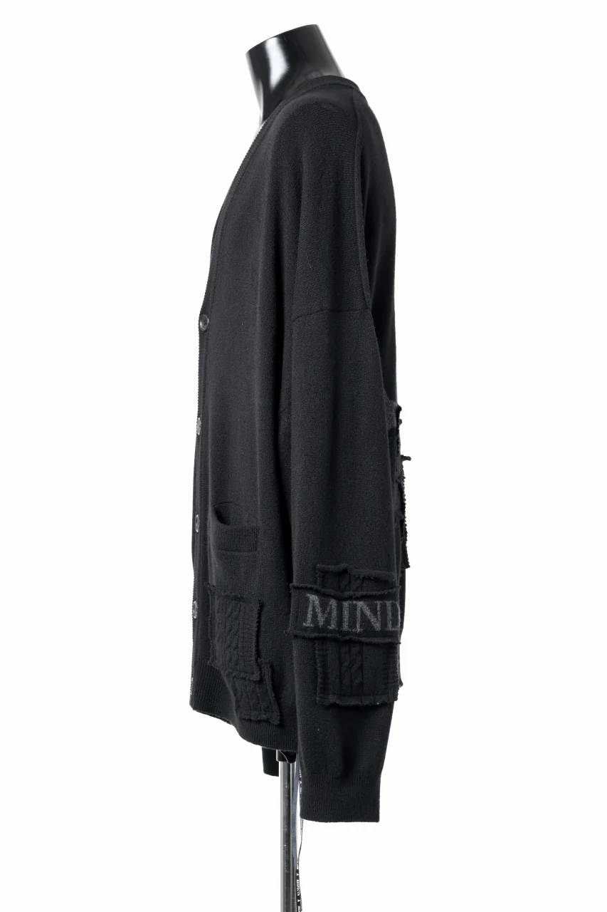 MASTERMIND WORLD PATCHWORK CARDIGAN / CASHMERE KNIT (BLACK) - Image 6