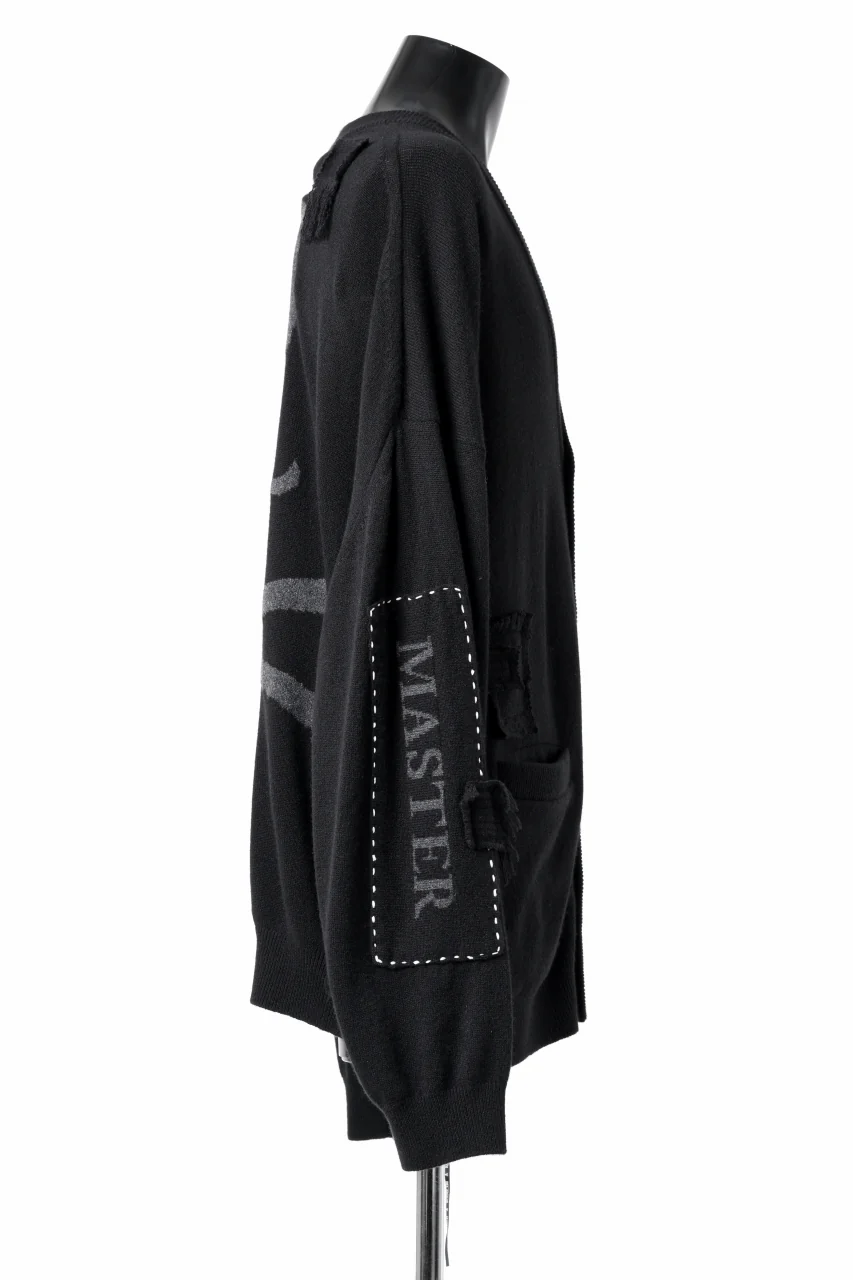 MASTERMIND WORLD PATCHWORK CARDIGAN / CASHMERE KNIT (BLACK) - Image 7