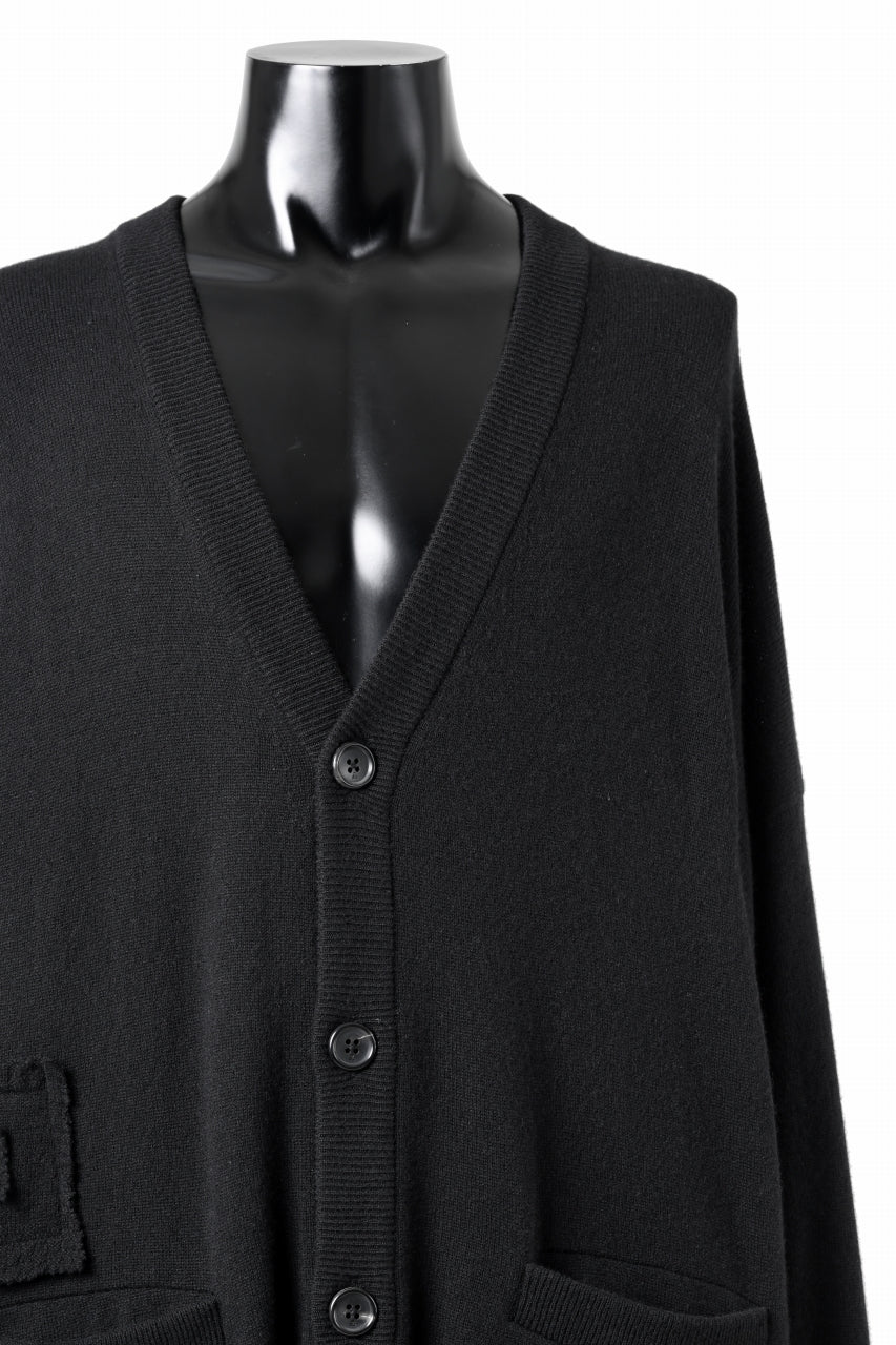 MASTERMIND WORLD PATCHWORK CARDIGAN / CASHMERE KNIT (BLACK) - Image 8