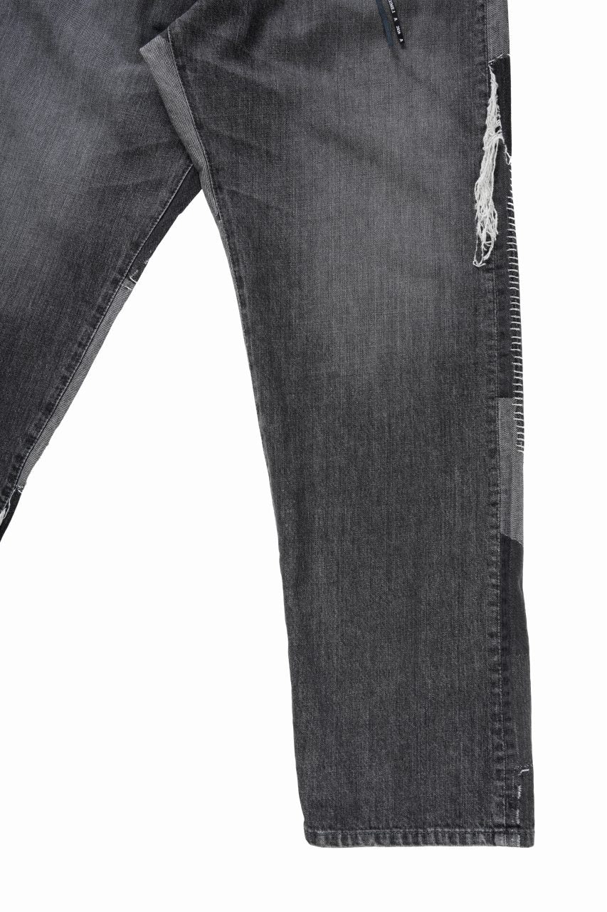 MASTERMIND WORLD PATCHWORK JACQUARD STRAIGHT DENIM PANTS (BLACK) - Image 5
