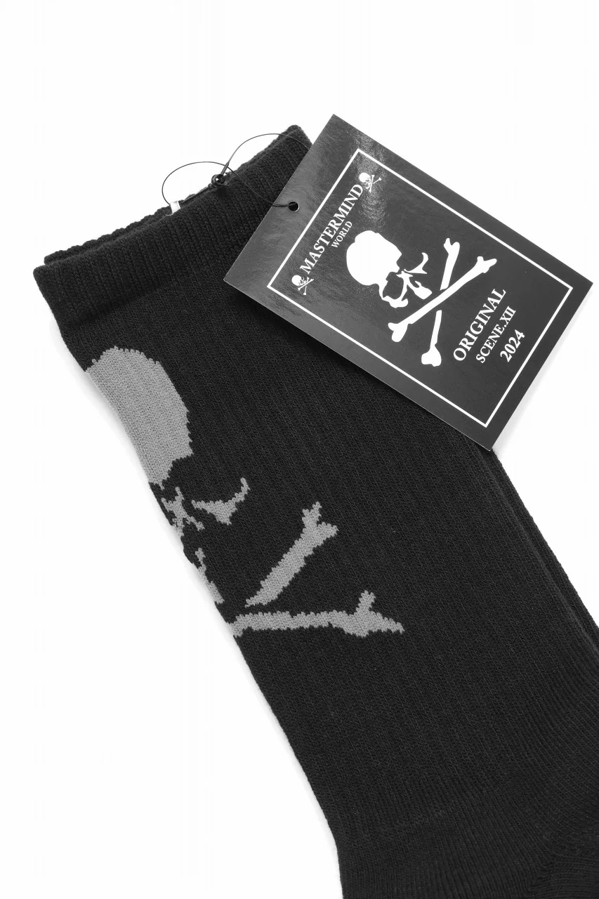 MASTERMIND WORLD REGULAR SOCKS / SKULL LOGO (BLACK) - Image 4