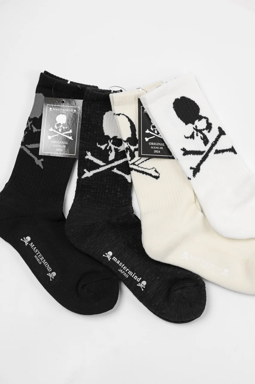 MASTERMIND WORLD REGULAR SOCKS / SKULL LOGO (BLACK) - Image 7