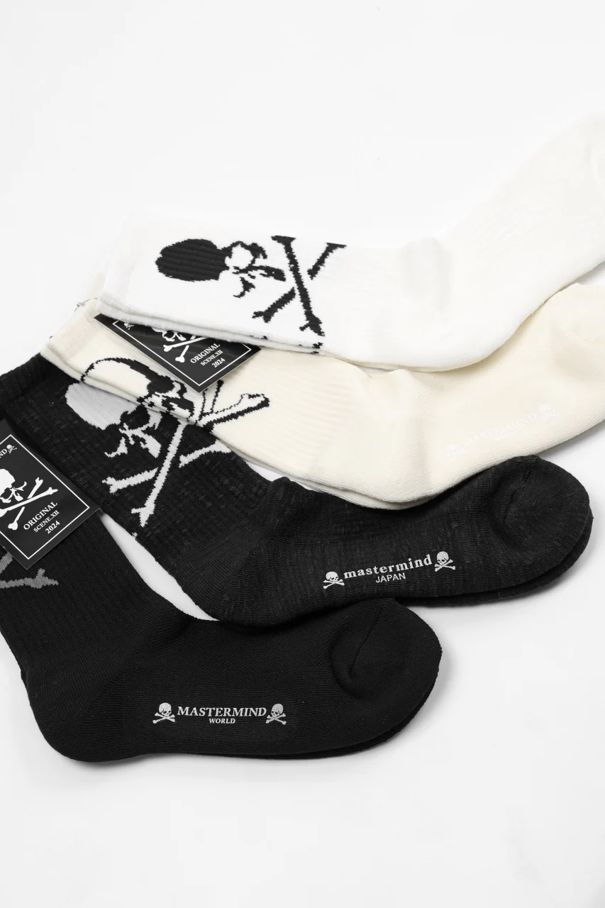 MASTERMIND WORLD REGULAR SOCKS / SKULL LOGO (BLACK) - Image 8