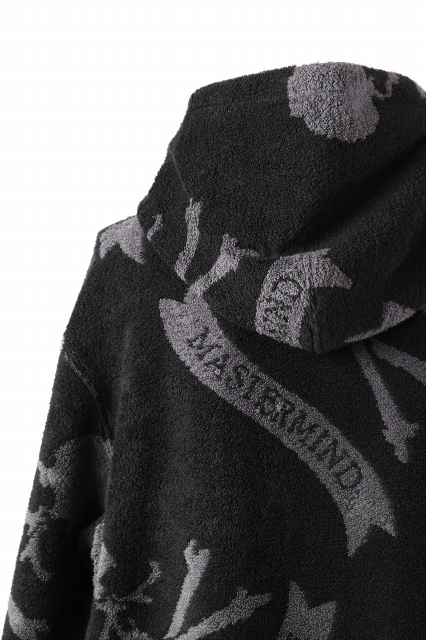 MASTERMIND WORLD TERRY CLOTH HOODIE / REGULAR FIT (BLACK x CHARCOAL) - Image 15