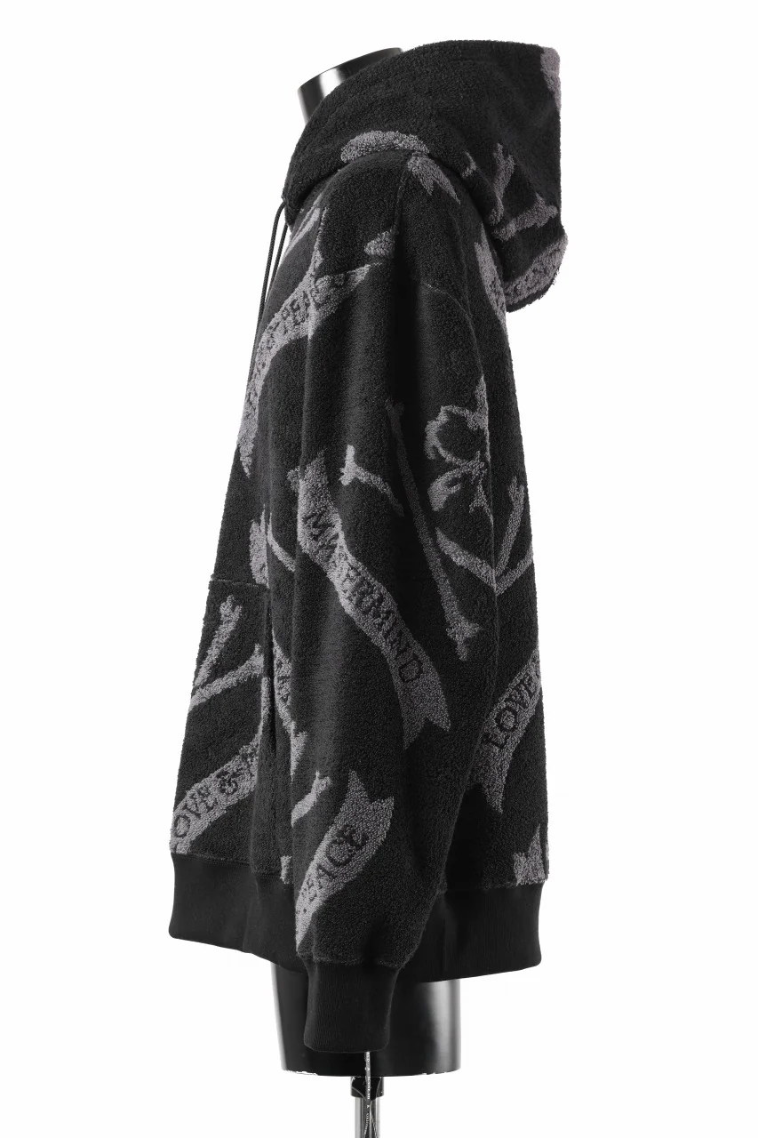 MASTERMIND WORLD TERRY CLOTH HOODIE / REGULAR FIT (BLACK x CHARCOAL) - Image 4