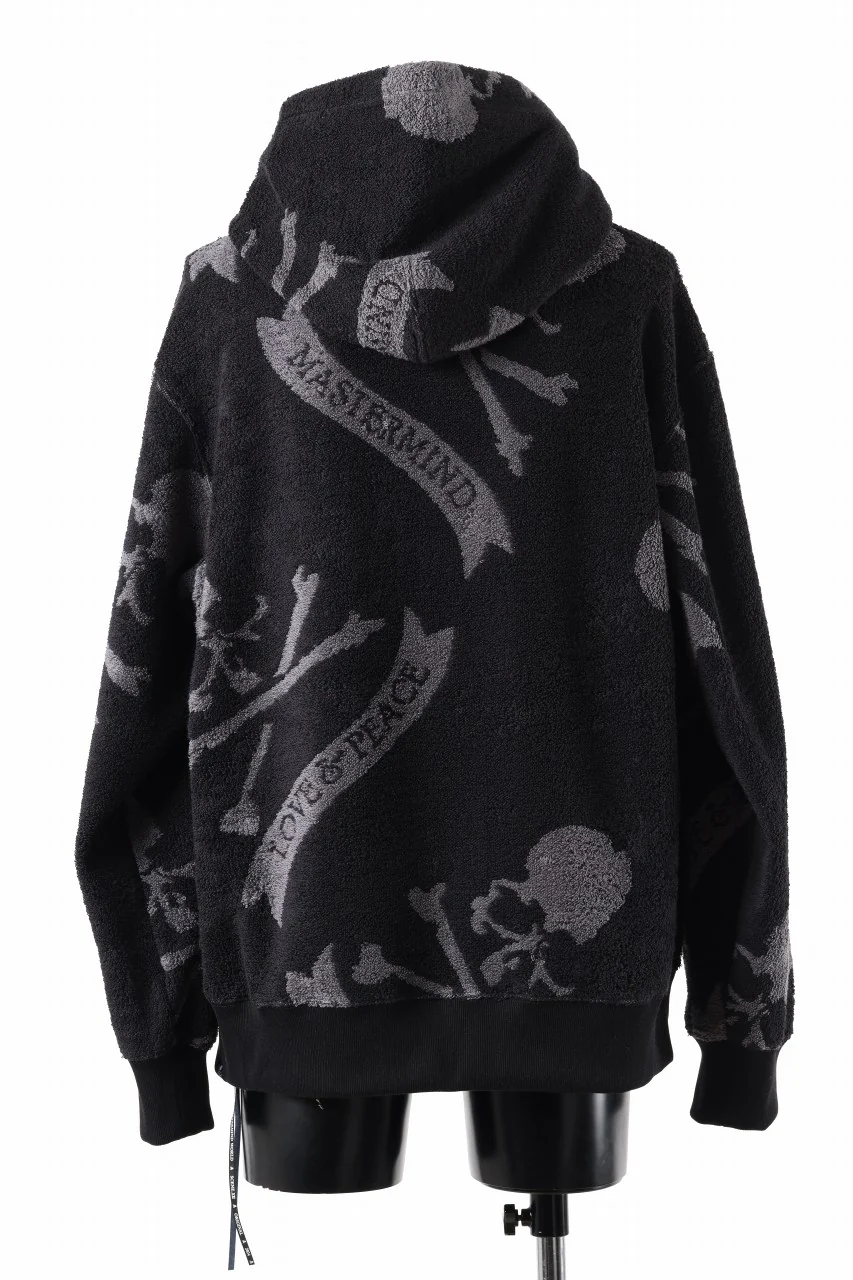 MASTERMIND WORLD TERRY CLOTH HOODIE / REGULAR FIT (BLACK x CHARCOAL) - Image 5