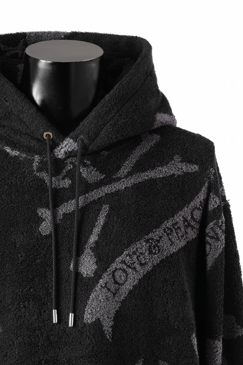 MASTERMIND WORLD TERRY CLOTH HOODIE / REGULAR FIT (BLACK x CHARCOAL) - Image 7