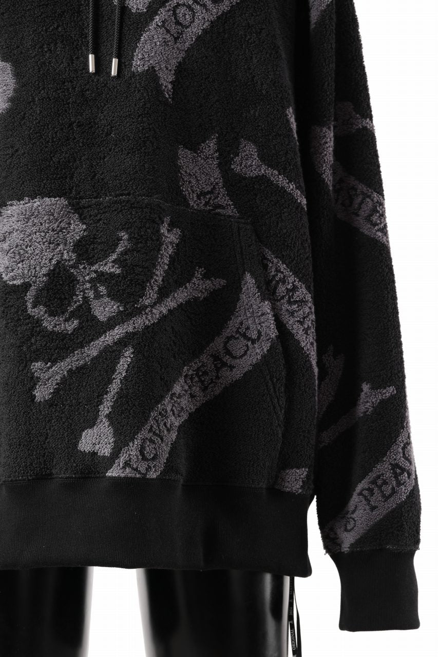 MASTERMIND WORLD TERRY CLOTH HOODIE / REGULAR FIT (BLACK x CHARCOAL) - Image 9