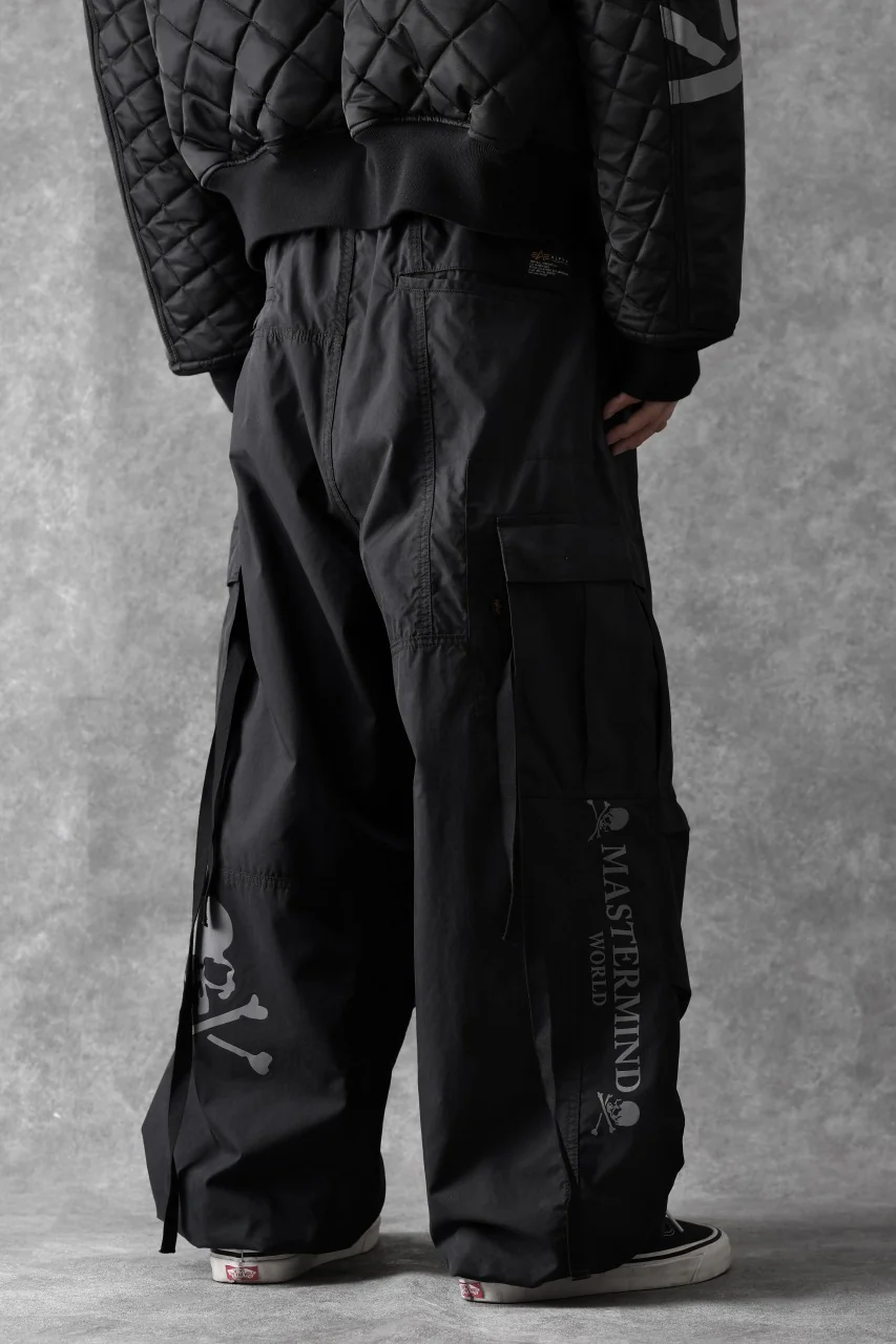 mastermind WORLD x ALPHA INDUSTRIES CARGO PANTS (BLACK) - Image 16