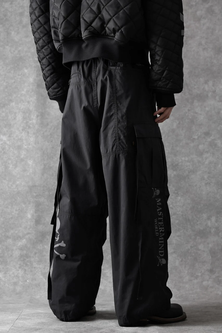 mastermind WORLD x ALPHA INDUSTRIES CARGO PANTS (BLACK) - Image 25