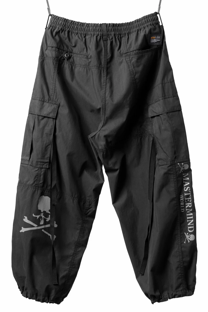 mastermind WORLD x ALPHA INDUSTRIES CARGO PANTS (BLACK) - Image 3