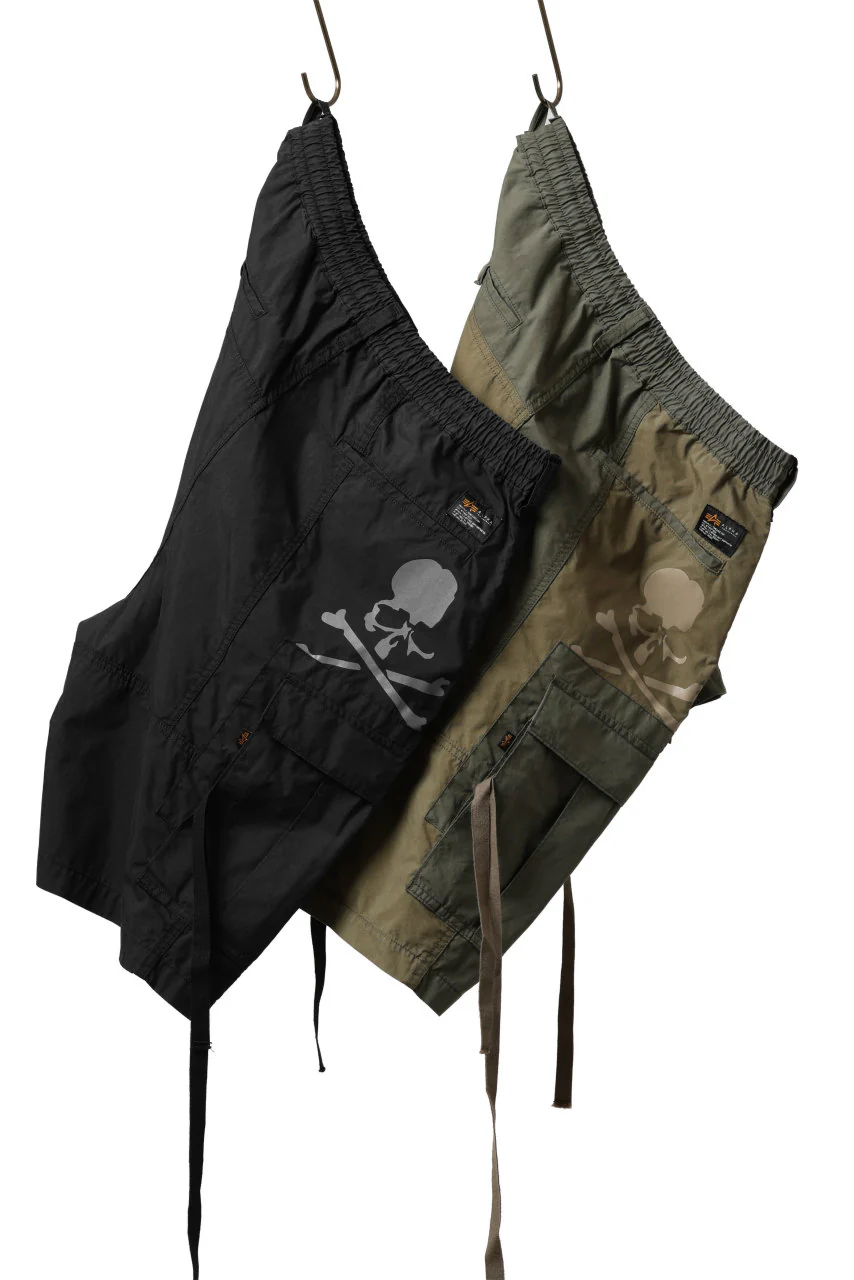 mastermind WORLD x ALPHA INDUSTRIES CARGO SHORTS (BLACK) - Image 14