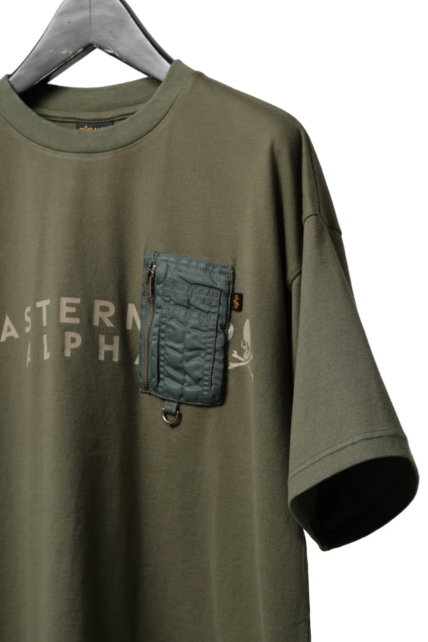 mastermind WORLD x ALPHA INDUSTRIES CIGER POCKET TEE (OLIVE) - Image 8