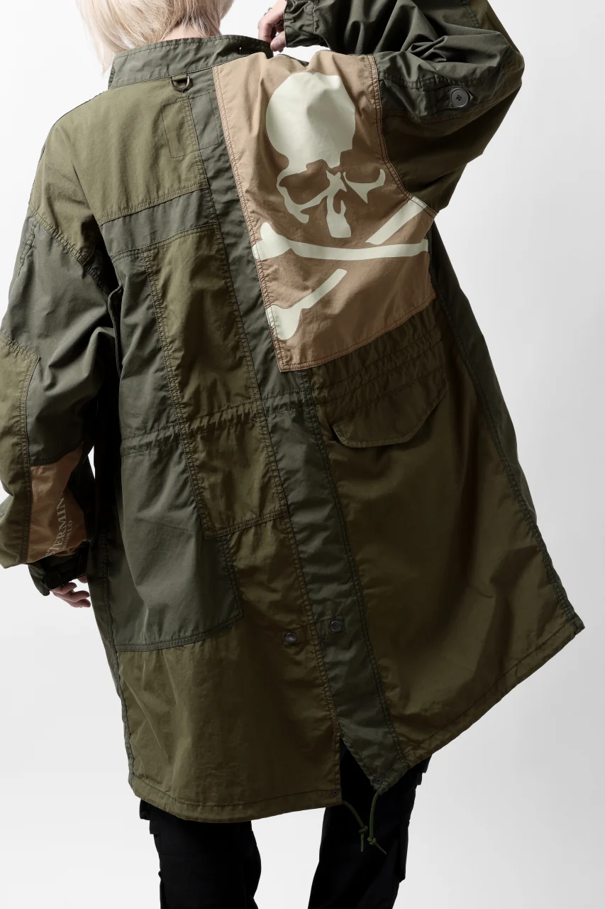 mastermind WORLD x ALPHA INDUSTRIES M-65 FISHTAIL COAT - CRAZY PANELED (OLIVE) - Image 14